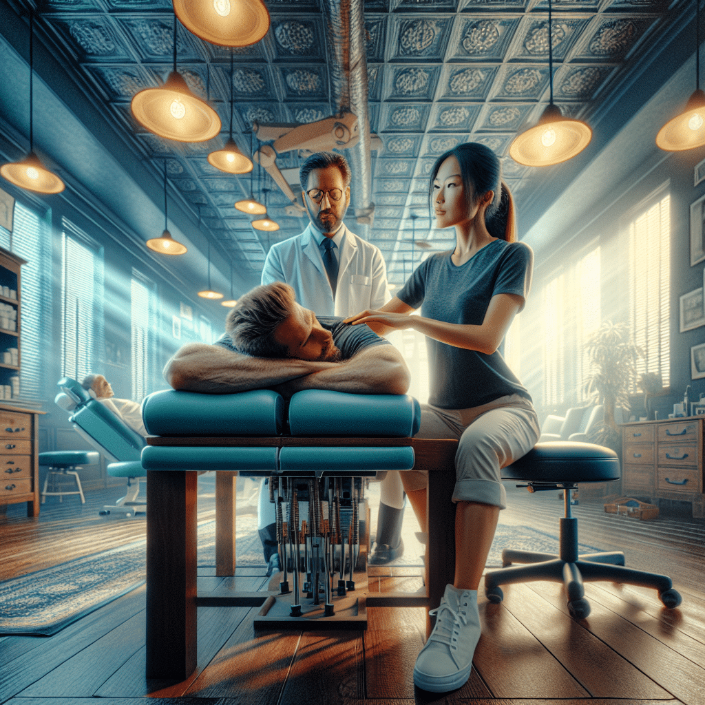Patient consulting with a reputable chiropractor in a professional clinic, indicative of finding quality chiropractic care nearby.