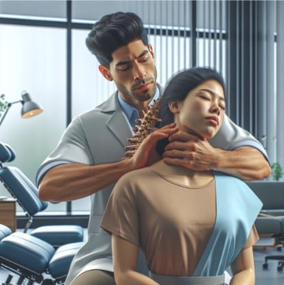 Illustration explaining the principles of chiropractic treatment.