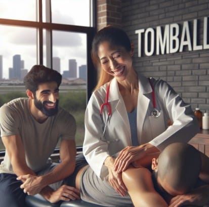 Illustration depicting the process of choosing the right chiropractor in Tomball