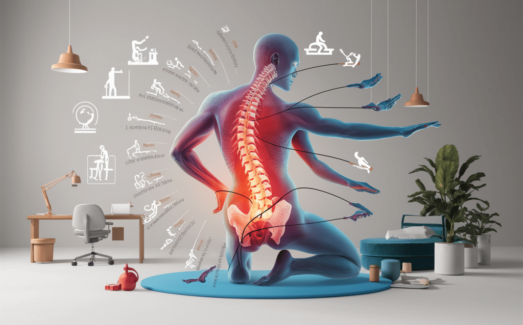 Illustration depicting the impact of lifestyle choices on spinal health at Neu Life Chiropractic in Tomball, TX