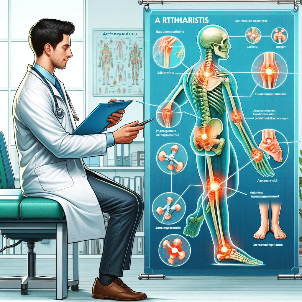 Chiropractor discussing a customized care plan with an arthritis patient in a clinic