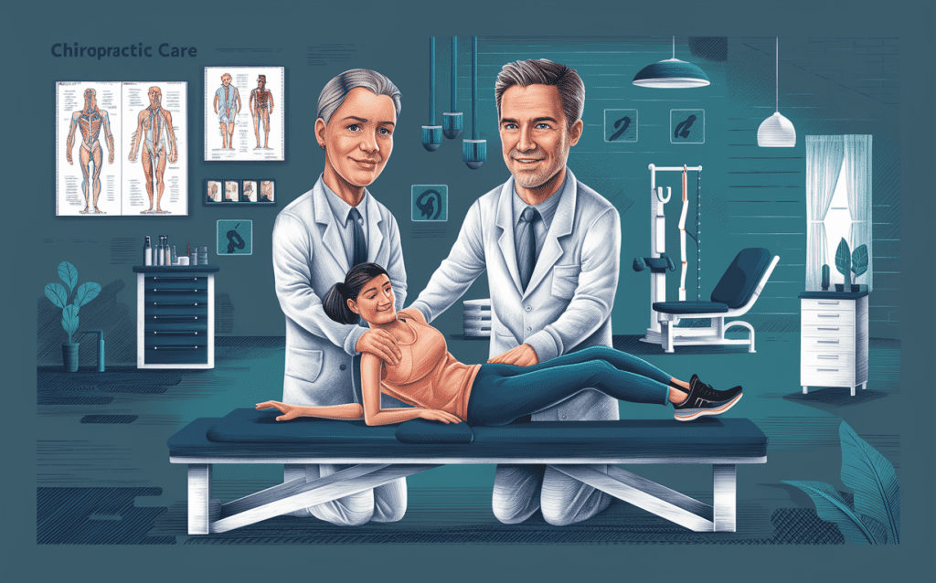 An illustration of a chiropractor providing personalized care to a patient at Neu Life Chiropractic in Tomball, TX.