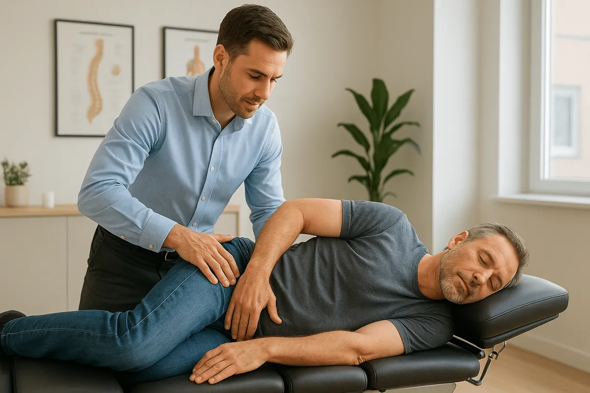 Chiropractor providing hands-on care at Neu Life Chiropractic in Tomball, TX