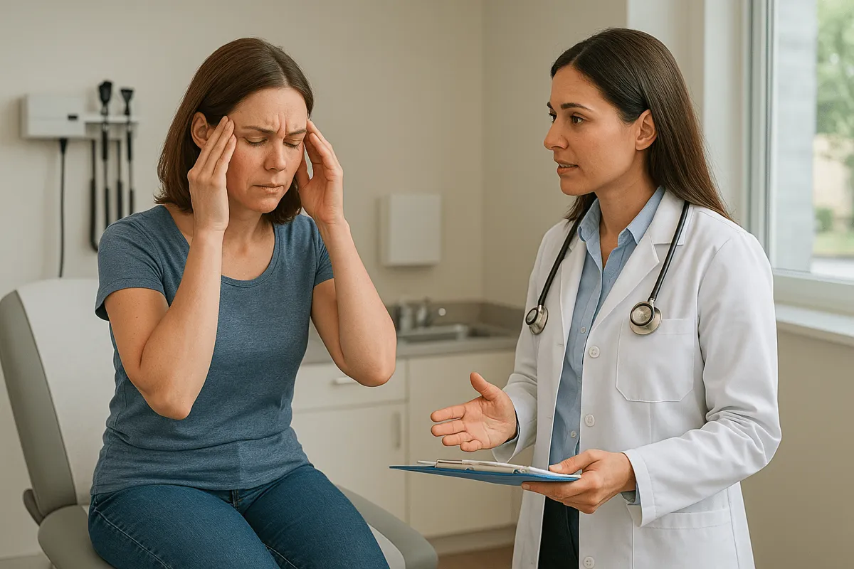 Provider evaluating a patient's soft-tissue pain before PiezoWave therapy